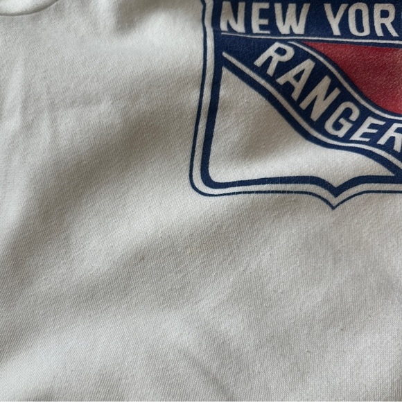 Vintage New York Rangers Logo Crew Neck Sweatshirt White Women’s XL - Picture 5 of 5